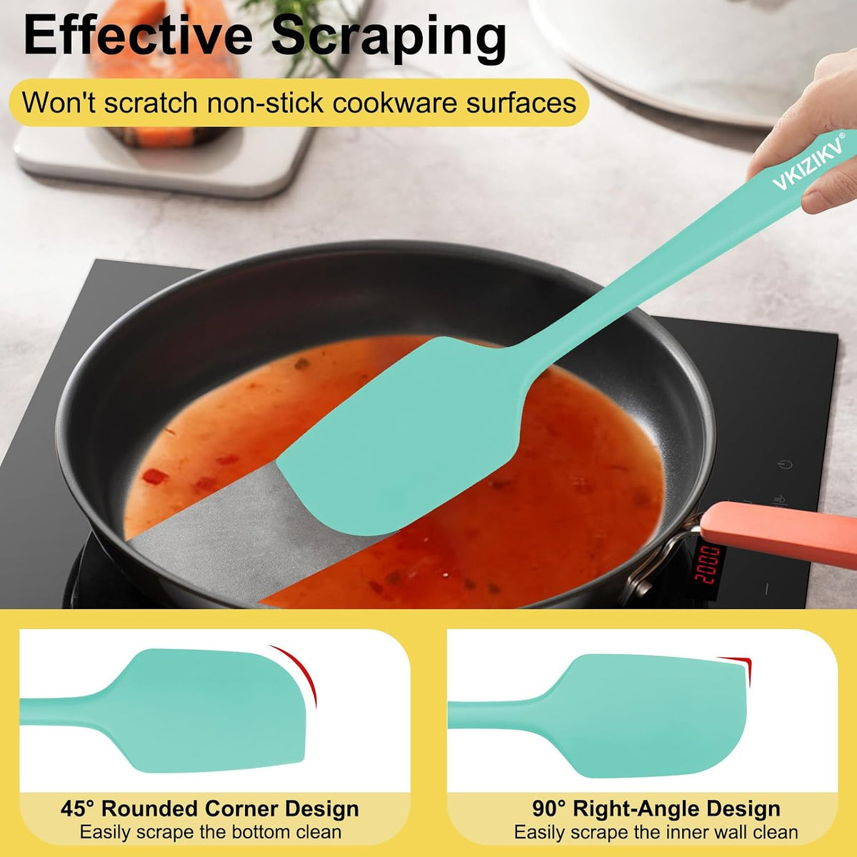 Silicone Spatula Set, 11.4 in, 600°F Heat Resistant (Blue)