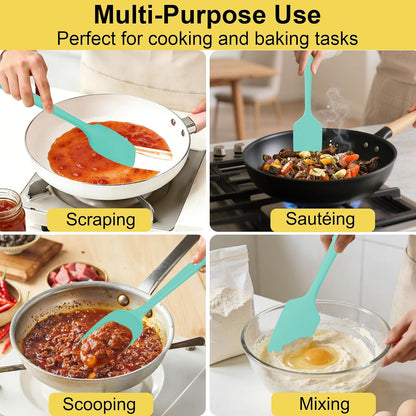 Silicone Spatula Set, 11.4 in, 600°F Heat Resistant (Blue)