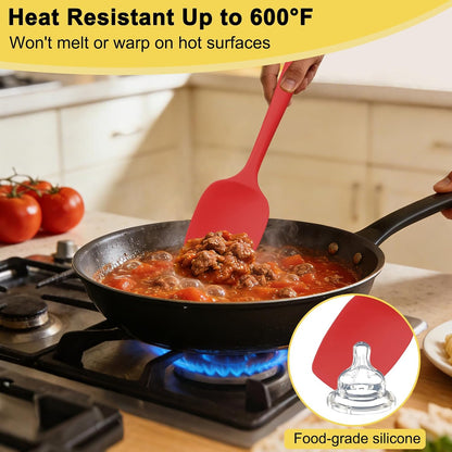 Silicone Spatula Set, 11.4 in, 600°F Heat Resistant (Blue)