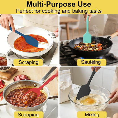 Silicone Spatula Set, 11.4 in, 600°F Heat Resistant (Blue)
