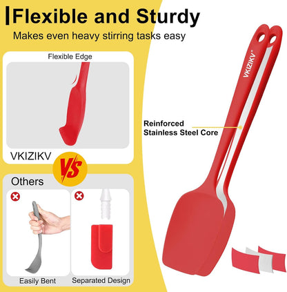 Silicone Spatula Set, 11.4 in, 600°F Heat Resistant (Blue)
