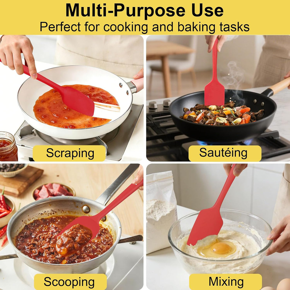 Silicone Spatula Set, 11.4 in, 600°F Heat Resistant (Blue)