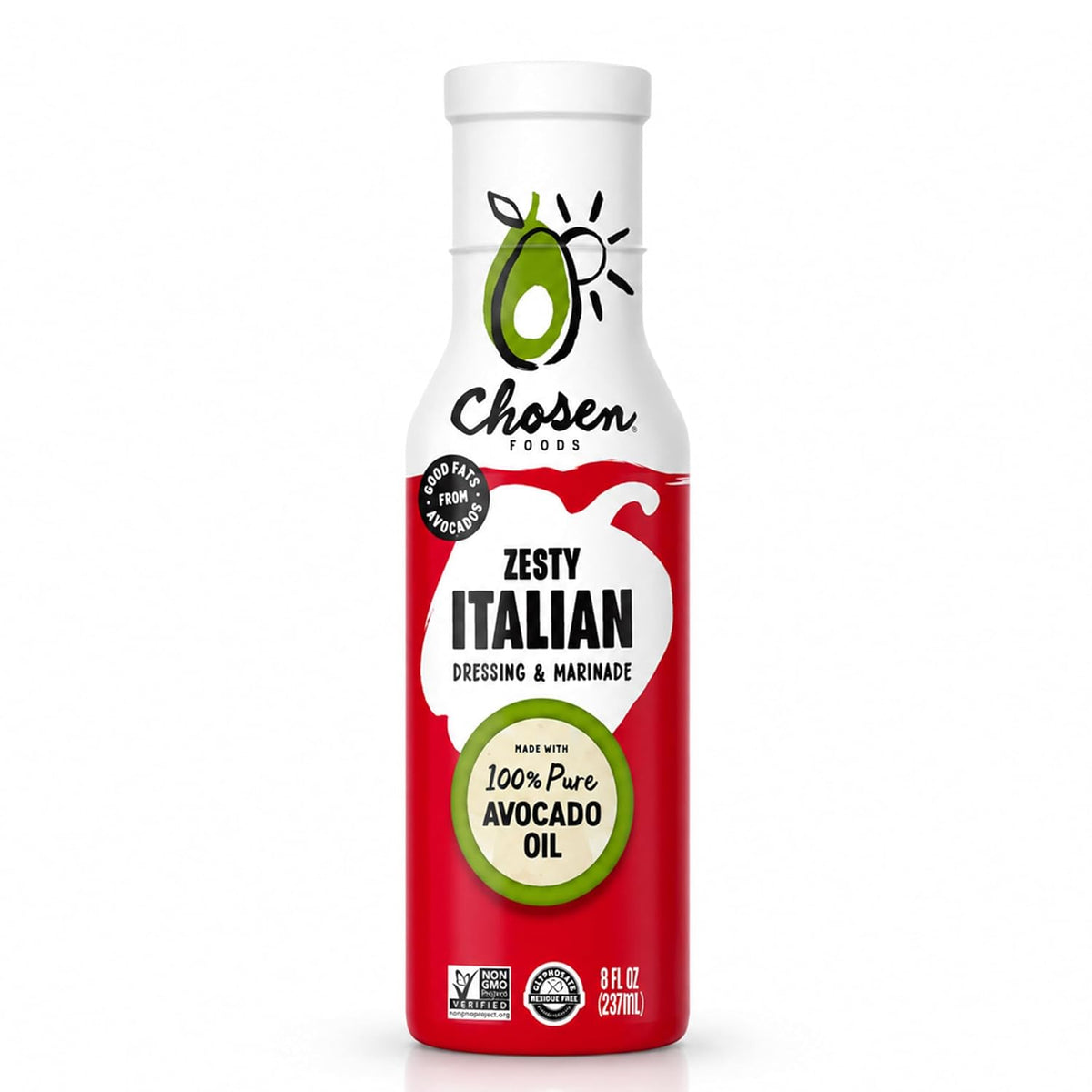 Chosen Foods Zesty Italian Dressing and Marinade 8 oz with Recipe e-Book Bundle