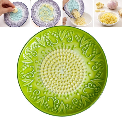 Premium Ceramic Garlic Grater Plate,Exquisitely Handcrafted Ginger Grater Plate,Modern Design Multipurpose Grinder Plates Burnishing Machine for Fruits Vegetables Ginger Garlic Onion (White)