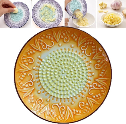 Premium Ceramic Garlic Grater Plate,Exquisitely Handcrafted Ginger Grater Plate,Modern Design Multipurpose Grinder Plates Burnishing Machine for Fruits Vegetables Ginger Garlic Onion (White)
