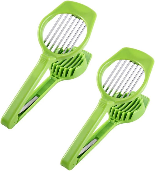 2pcs Stainless Steel Egg Slicer Fruit Cutter,Handheld Mushroom Kiwi Divider Egg Split Device,Strawberry Cheese Cutter Multifunction Slicing Mould
