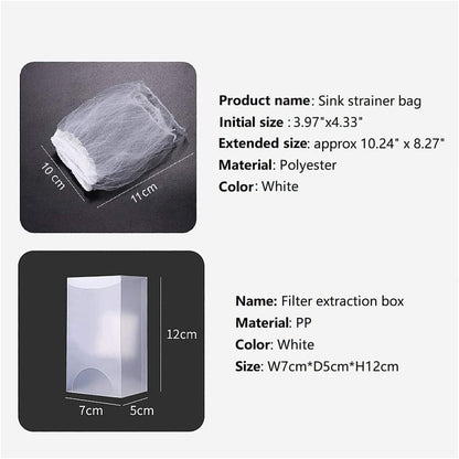 Kitchen Sink Strainer Mesh Bag- 200 PCS Disposable Sink Net Strainer Filter Bags for Sink Drain for Collecting Kitchen Food Waste Leftover Garbage