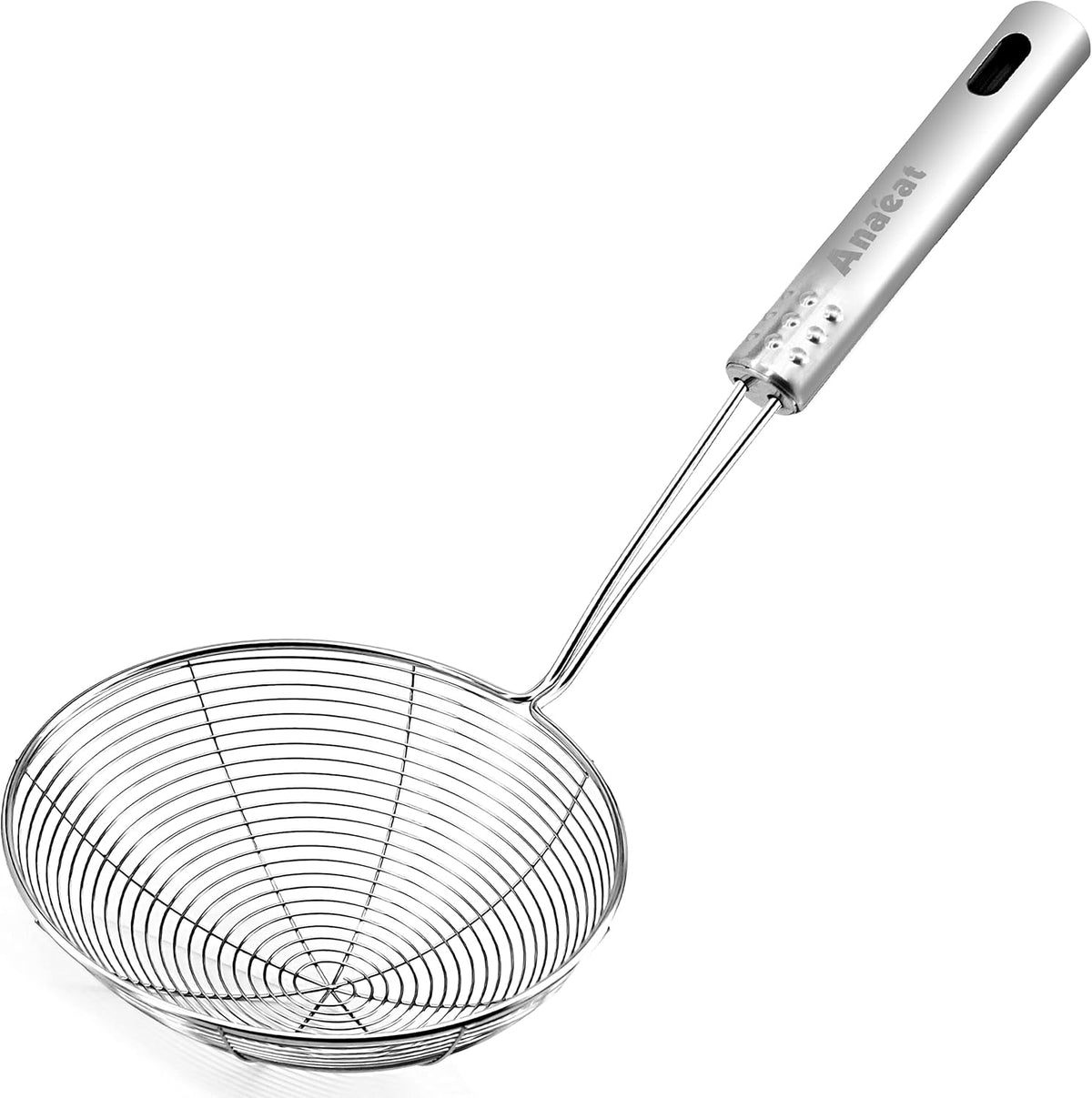 Stainless Steel Fat Skimmer Spoon - Set of 3 Professional Kitchen Fine Mesh Food Strainer and Hot Pot Skimmer with Long Handle for Skimming, Cooking, Frying, Grease, Gravy and Foam (3"+4"+4.7")