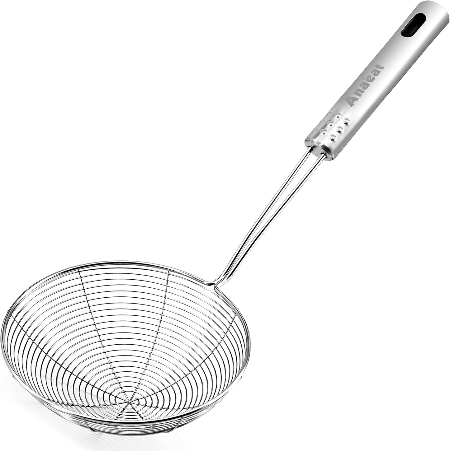 Stainless Steel Fat Skimmer Spoon - Set of 3 Professional Kitchen Fine Mesh Food Strainer and Hot Pot Skimmer with Long Handle for Skimming, Cooking, Frying, Grease, Gravy and Foam (3"+4"+4.7")