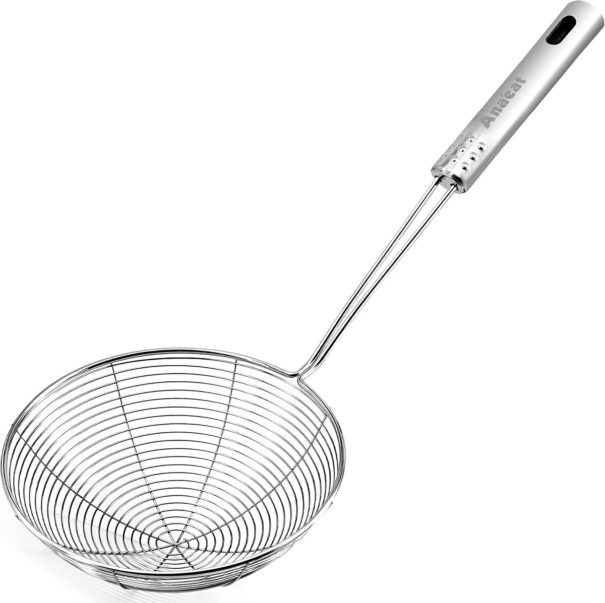 Stainless Steel Fat Skimmer Spoon - Set of 3 Professional Kitchen Fine Mesh Food Strainer and Hot Pot Skimmer with Long Handle for Skimming, Cooking, Frying, Grease, Gravy and Foam (3"+4"+4.7")