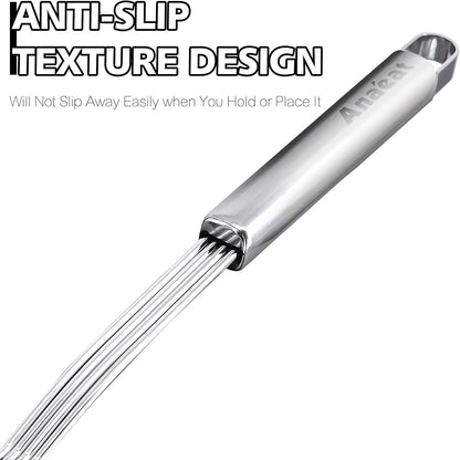 Stainless Steel Fat Skimmer Spoon - Set of 3 Professional Kitchen Fine Mesh Food Strainer and Hot Pot Skimmer with Long Handle for Skimming, Cooking, Frying, Grease, Gravy and Foam (3"+4"+4.7")