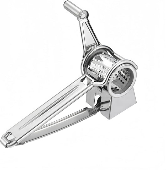 Manual Rotary Cheese Grater, 304 Stainless Steel Hand-Crank | Manual Cheese Grinder for Parmesan, Cheddar, Chocolate, Nuts & Vegetables