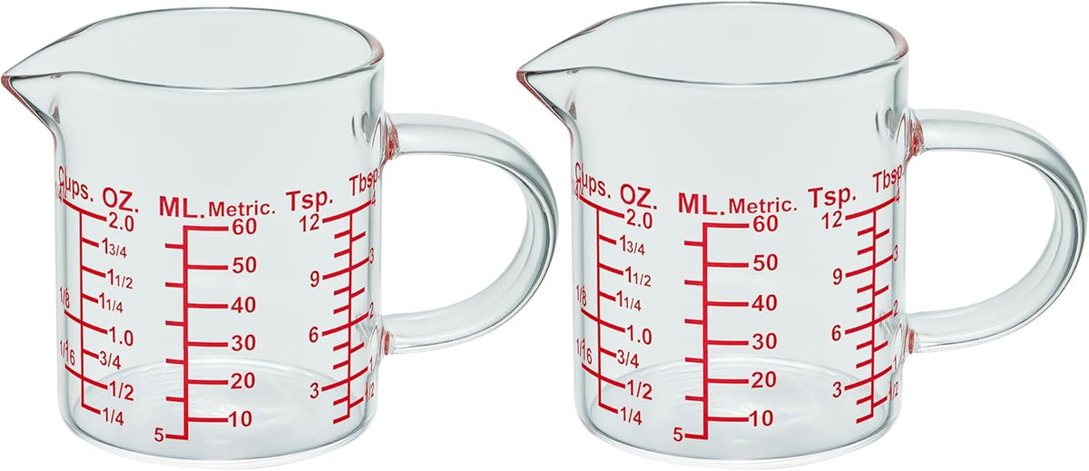Glass Measuring Cup-[Insulated handle | V-Shaped Spout]-Made of High Borosilicate Glass Measuring Cup for Kitchen or Restaurant, Easy to Read, 250 ML (8 Oz, 1 Cup)