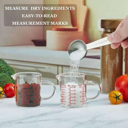 Glass Measuring Cup-[Insulated handle | V-Shaped Spout]-Made of High Borosilicate Glass Measuring Cup for Kitchen or Restaurant, Easy to Read, 250 ML (8 Oz, 1 Cup)