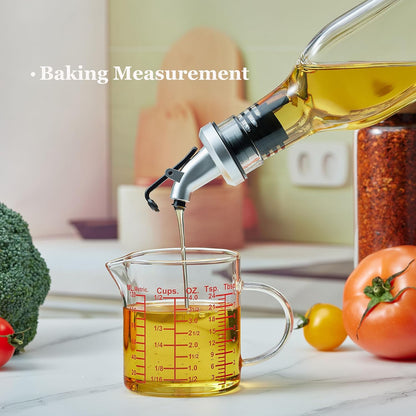 Glass Measuring Cup-[Insulated handle | V-Shaped Spout]-Made of High Borosilicate Glass Measuring Cup for Kitchen or Restaurant, Easy to Read, 250 ML (8 Oz, 1 Cup)