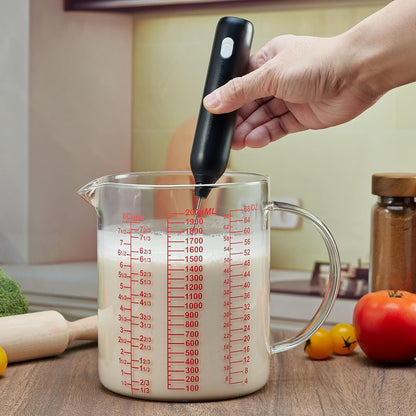 Glass Measuring Cup-[Insulated handle | V-Shaped Spout]-Made of High Borosilicate Glass Measuring Cup for Kitchen or Restaurant, Easy to Read, 250 ML (8 Oz, 1 Cup)