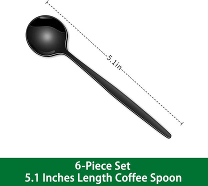 5.1 Inch Coffee & Tea Spoon,6 Pieces Gold Stainless Steel Teaspoon,Mini Spoons For Dessert And Coffee,Durable Demitasse Coffee Spoons For Dessert