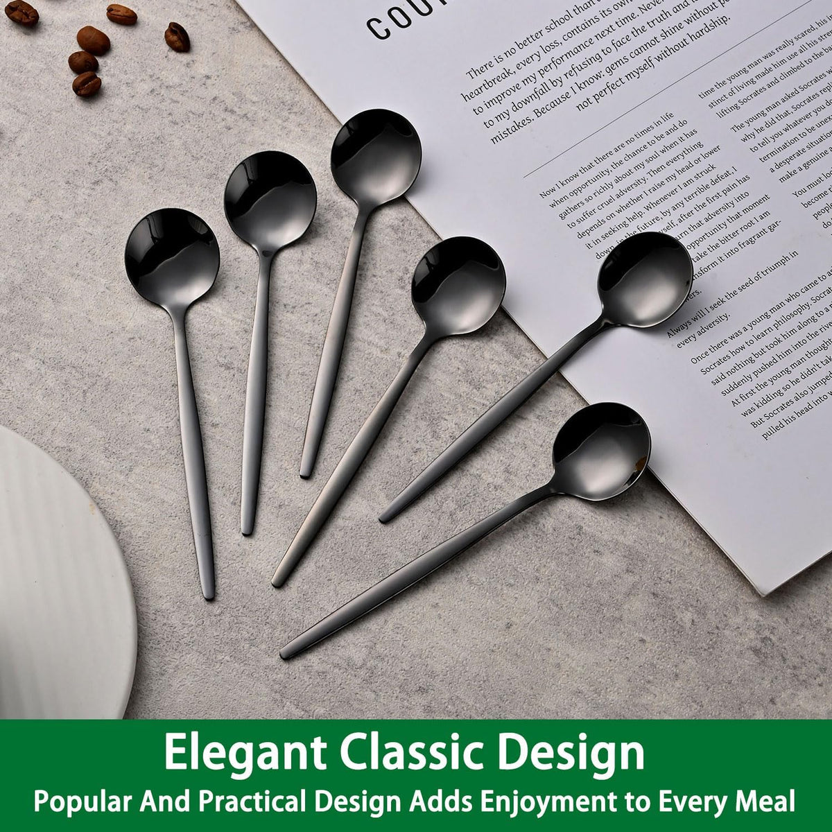 5.1 Inch Coffee & Tea Spoon,6 Pieces Gold Stainless Steel Teaspoon,Mini Spoons For Dessert And Coffee,Durable Demitasse Coffee Spoons For Dessert