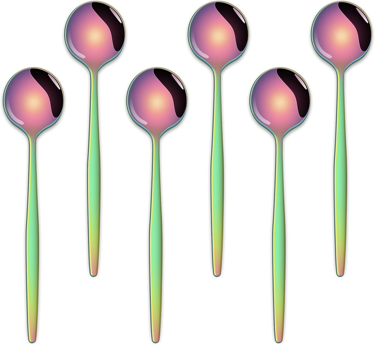 5.1 Inch Coffee & Tea Spoon,6 Pieces Gold Stainless Steel Teaspoon,Mini Spoons For Dessert And Coffee,Durable Demitasse Coffee Spoons For Dessert