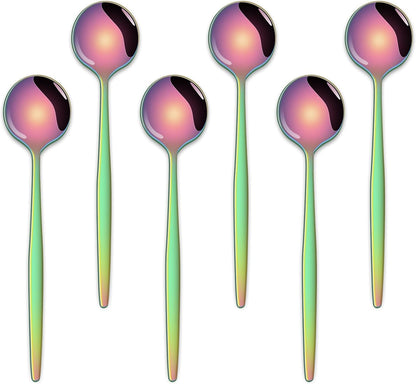 5.1 Inch Coffee & Tea Spoon,6 Pieces Gold Stainless Steel Teaspoon,Mini Spoons For Dessert And Coffee,Durable Demitasse Coffee Spoons For Dessert