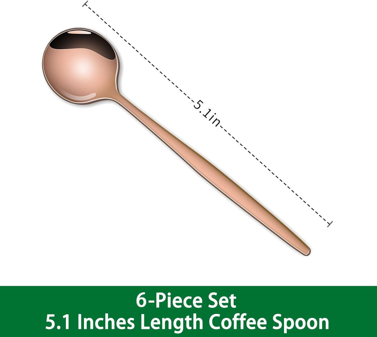 5.1 Inch Coffee & Tea Spoon,6 Pieces Gold Stainless Steel Teaspoon,Mini Spoons For Dessert And Coffee,Durable Demitasse Coffee Spoons For Dessert