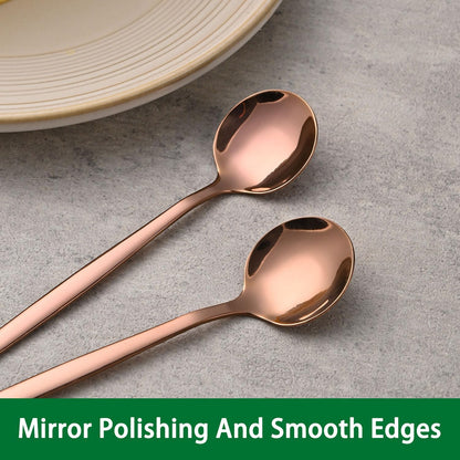 5.1 Inch Coffee & Tea Spoon,6 Pieces Gold Stainless Steel Teaspoon,Mini Spoons For Dessert And Coffee,Durable Demitasse Coffee Spoons For Dessert
