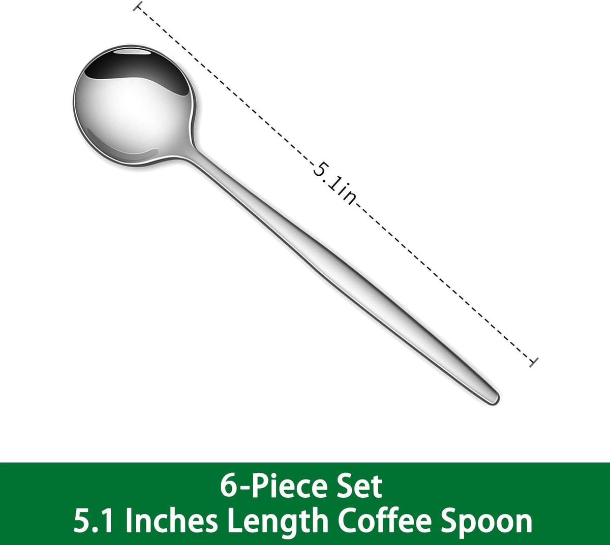 5.1 Inch Coffee & Tea Spoon,6 Pieces Gold Stainless Steel Teaspoon,Mini Spoons For Dessert And Coffee,Durable Demitasse Coffee Spoons For Dessert