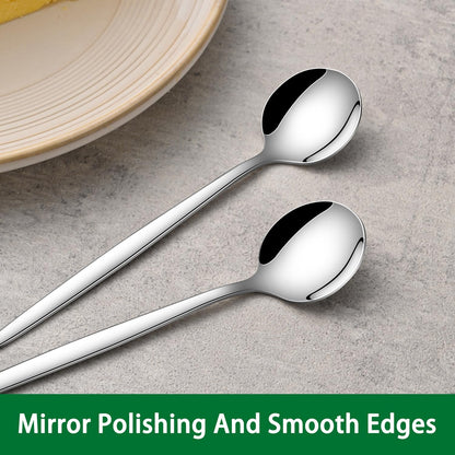 5.1 Inch Coffee & Tea Spoon,6 Pieces Gold Stainless Steel Teaspoon,Mini Spoons For Dessert And Coffee,Durable Demitasse Coffee Spoons For Dessert