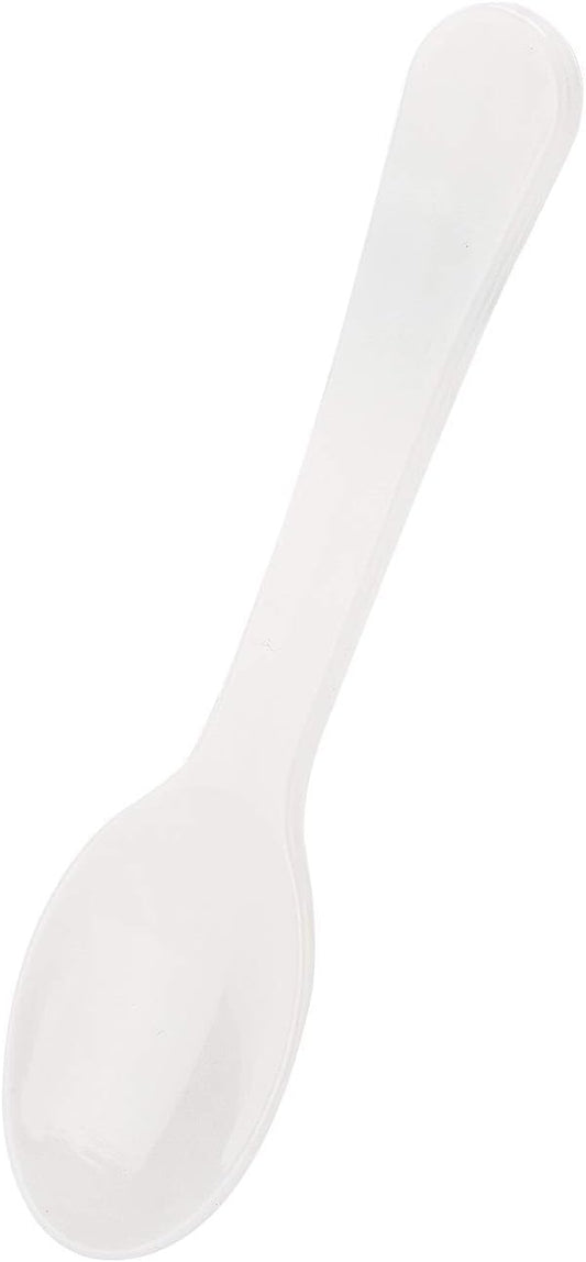 Extra Sturdy, 100pc 3" Taster Spoons Plastic Mini Spoons, Extra Sturdy, BPA Free, For Ice Cream, Dessert, White 1 Box Set GM1002F