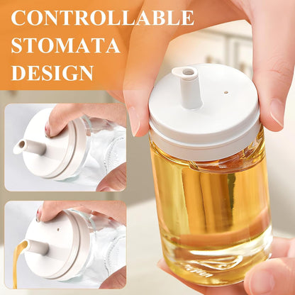 6Pcs Small Oil and Vinegar Dispenser Bottles, 3.4oz/100ml Leak-proof Glass Cruet Bottles, BPA Free Cooking Oil Container for Kitchen Organization Salad Dressing Balsamic Soy Sauce