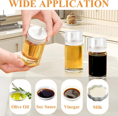 6Pcs Small Oil and Vinegar Dispenser Bottles, 3.4oz/100ml Leak-proof Glass Cruet Bottles, BPA Free Cooking Oil Container for Kitchen Organization Salad Dressing Balsamic Soy Sauce