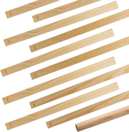 11pcs Wooden Pottery Teaching Kit - 10pcs 5-Size Clay Thickness Guides with 1pc Rolling Pin for Clay Art, Ceramics & DIY Craft Projects