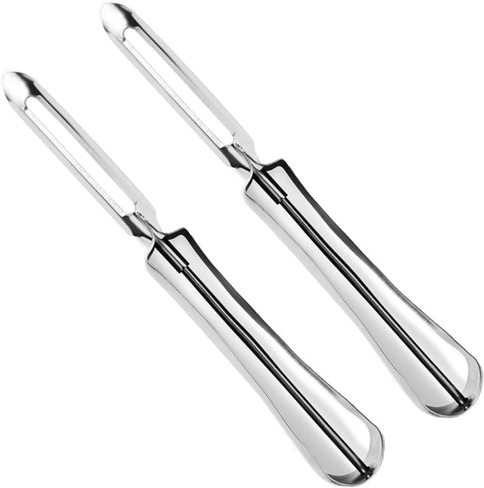 2PCS Stainless Steel Vegetable & Potato Peeler Sharp Blade Dual Handed | Non-Slip Handle, Dishwasher Safe Kitchen Tool