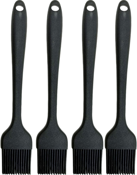 Pastry Brush-Silicone Basting Brush for Cooking,Heat Resistant Food Brush for BBQ,Food Grade Silicone Brush for Grill Baking/Spreading Marinade/Sauce/Oil/Egg/Kitchen Brushes for Cooking(4 Pc,Black)