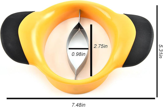 Mango Slicer Corer Kit with Bonus Fork Gloves Stainless Steel Fruit Tool | Stainless Steel Fruit Tool for Easy Pitting - Effortless Homemade Smoothies, Salads & Desserts,how to cut a mango easy