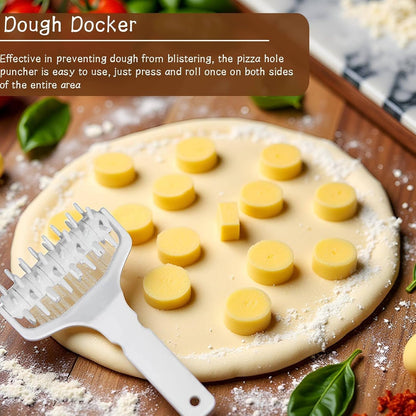 Pizza Dough Docker, Professional Dough Roller with Spikes, Plastic Pizza Pastry Docker Roller Pizza Docking Tool for Home & Commercial Kitchen, 8.1 X 4.7 X 2.6in