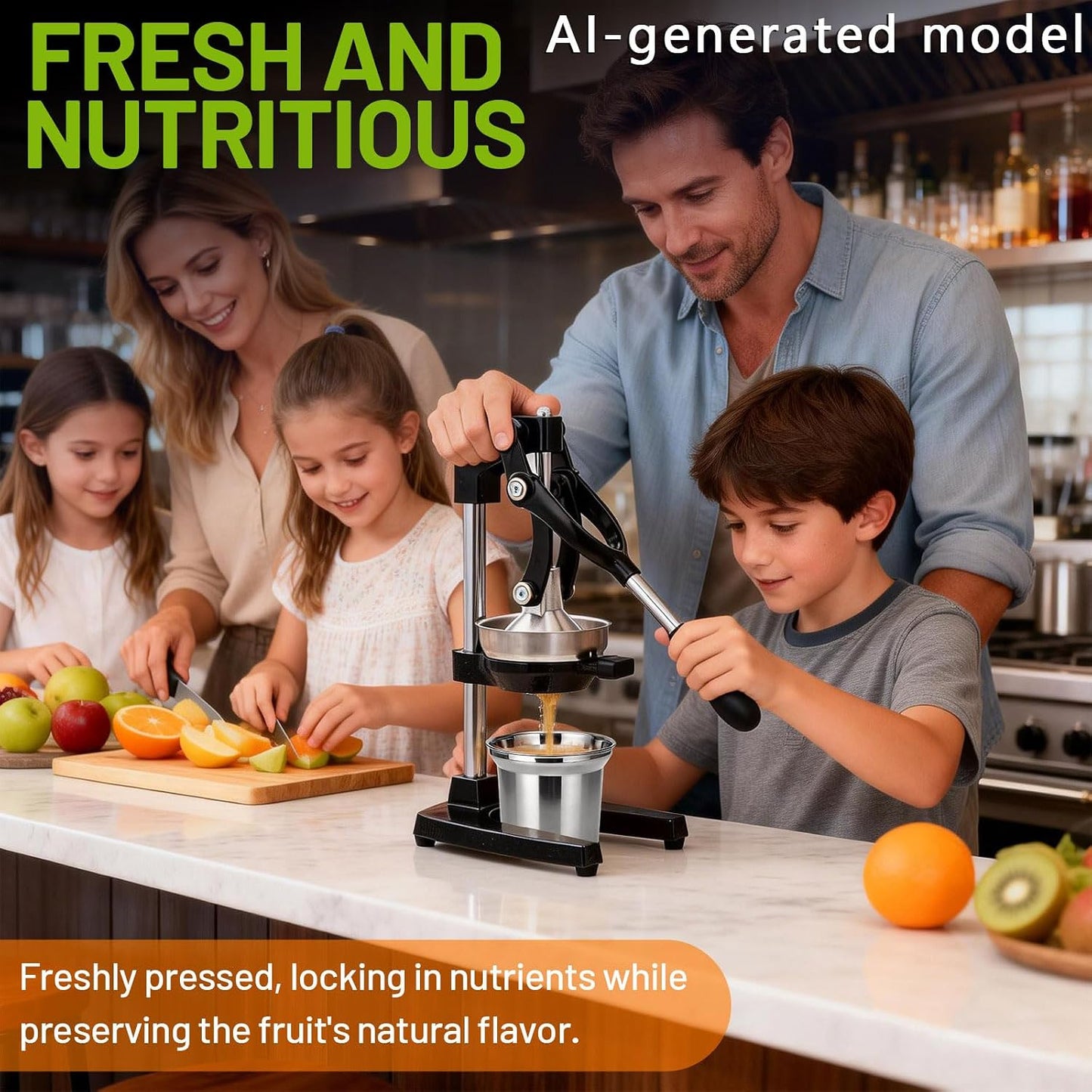 Cast Iron Juicer,Manual Juicer Hand Press,Professional Citrus Juicer,with Stainless Steel Cup,Easy to Use & Clean,Heavy Duty Stainless Steel Manual Juicer For Orange Juice,Pomegranate,Lemon(Black)