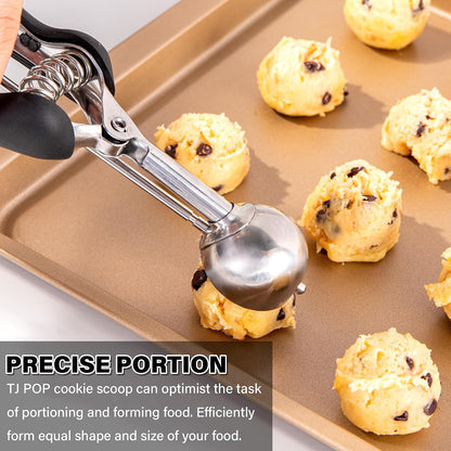 Extra Small Cookie Scoop 1 tsp, Professional Stainless Steel Tiny Ice Cream Scoop 25mm, Melon Baller Scoop Good Soft Grips, Quick Trigger Release