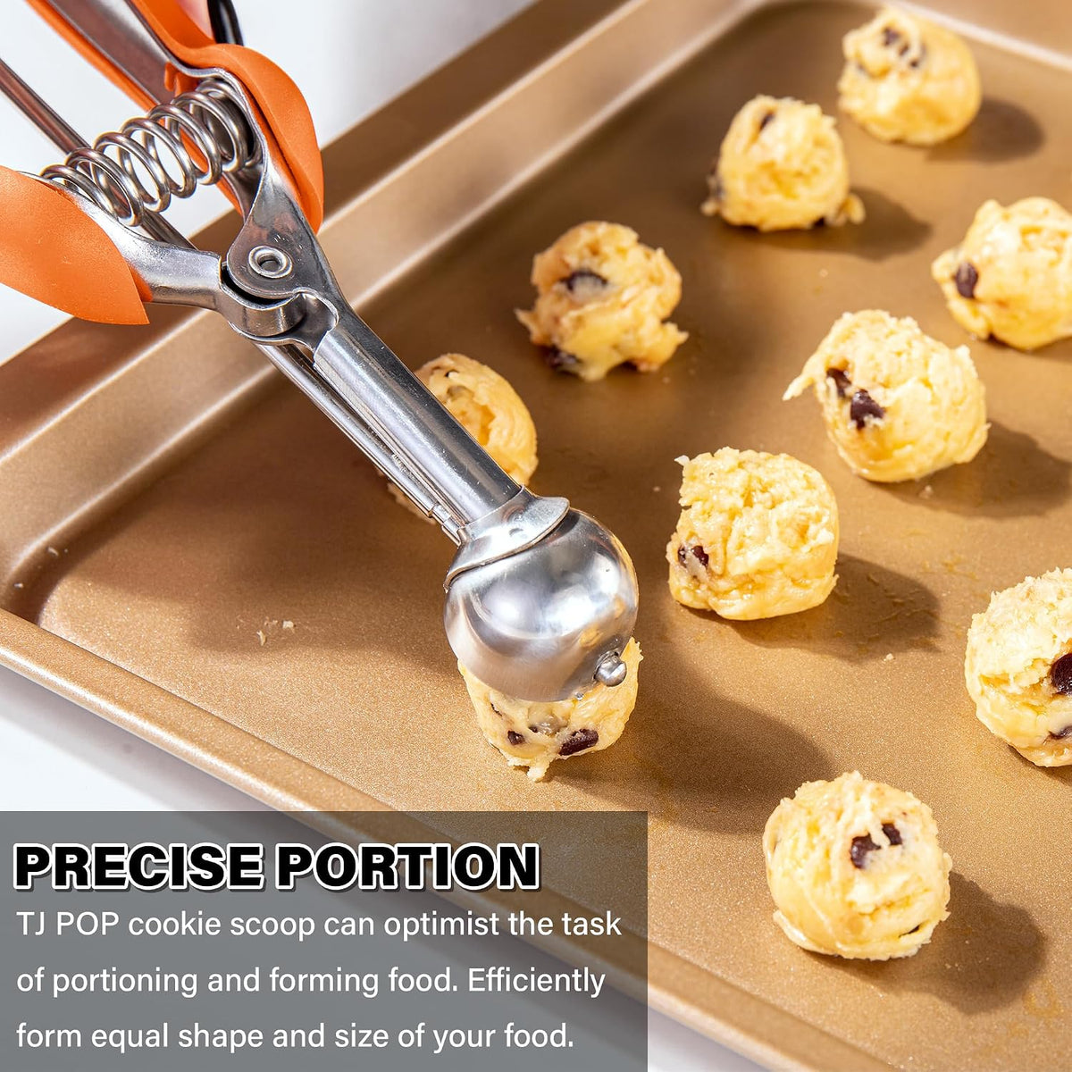 Extra Small Cookie Scoop 1 tsp, Professional Stainless Steel Tiny Ice Cream Scoop 25mm, Melon Baller Scoop Good Soft Grips, Quick Trigger Release