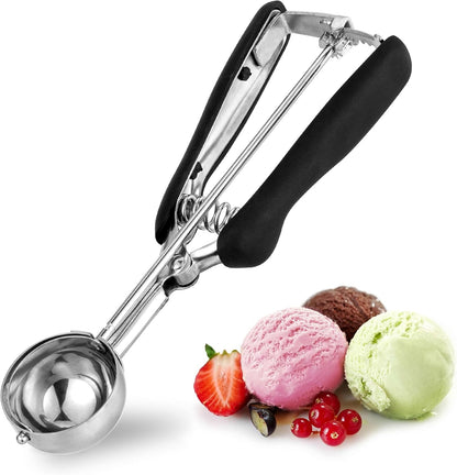 Extra Small Cookie Scoop 1 tsp, Professional Stainless Steel Tiny Ice Cream Scoop 25mm, Melon Baller Scoop Good Soft Grips, Quick Trigger Release