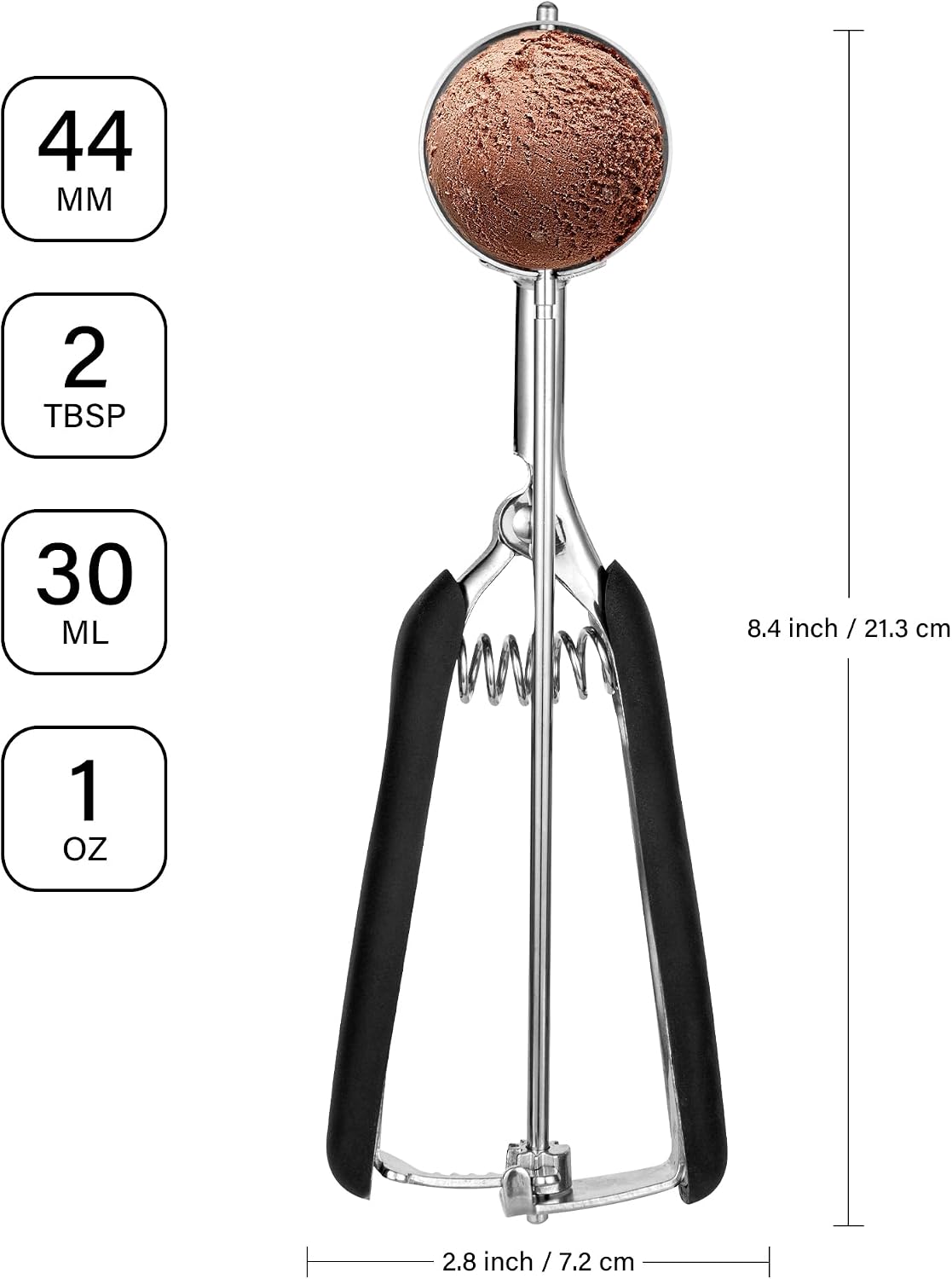 Extra Small Cookie Scoop 1 tsp, Professional Stainless Steel Tiny Ice Cream Scoop 25mm, Melon Baller Scoop Good Soft Grips, Quick Trigger Release