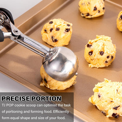 Extra Small Cookie Scoop 1 tsp, Professional Stainless Steel Tiny Ice Cream Scoop 25mm, Melon Baller Scoop Good Soft Grips, Quick Trigger Release