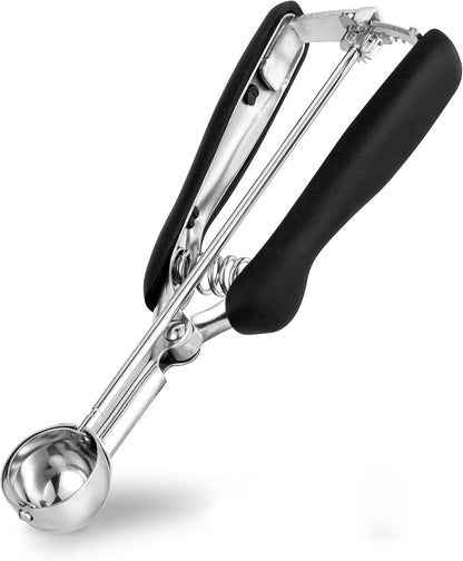 Extra Small Cookie Scoop 1 tsp, Professional Stainless Steel Tiny Ice Cream Scoop 25mm, Melon Baller Scoop Good Soft Grips, Quick Trigger Release