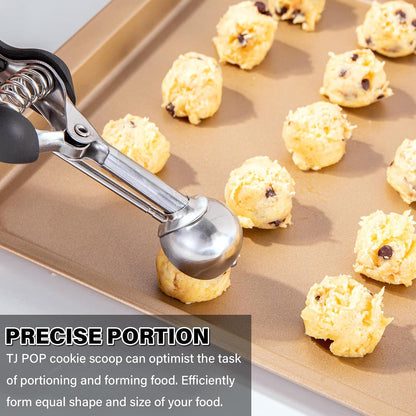 Extra Small Cookie Scoop 1 tsp, Professional Stainless Steel Tiny Ice Cream Scoop 25mm, Melon Baller Scoop Good Soft Grips, Quick Trigger Release