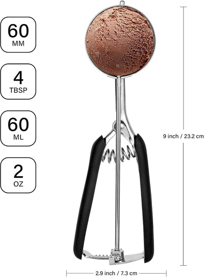 Extra Small Cookie Scoop 1 tsp, Professional Stainless Steel Tiny Ice Cream Scoop 25mm, Melon Baller Scoop Good Soft Grips, Quick Trigger Release