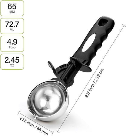 Extra Small Cookie Scoop 1 tsp, Professional Stainless Steel Tiny Ice Cream Scoop 25mm, Melon Baller Scoop Good Soft Grips, Quick Trigger Release