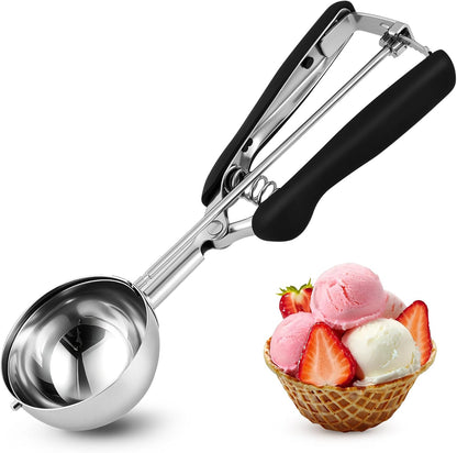 Extra Small Cookie Scoop 1 tsp, Professional Stainless Steel Tiny Ice Cream Scoop 25mm, Melon Baller Scoop Good Soft Grips, Quick Trigger Release
