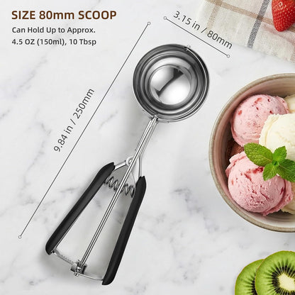 Extra Small Cookie Scoop 1 tsp, Professional Stainless Steel Tiny Ice Cream Scoop 25mm, Melon Baller Scoop Good Soft Grips, Quick Trigger Release