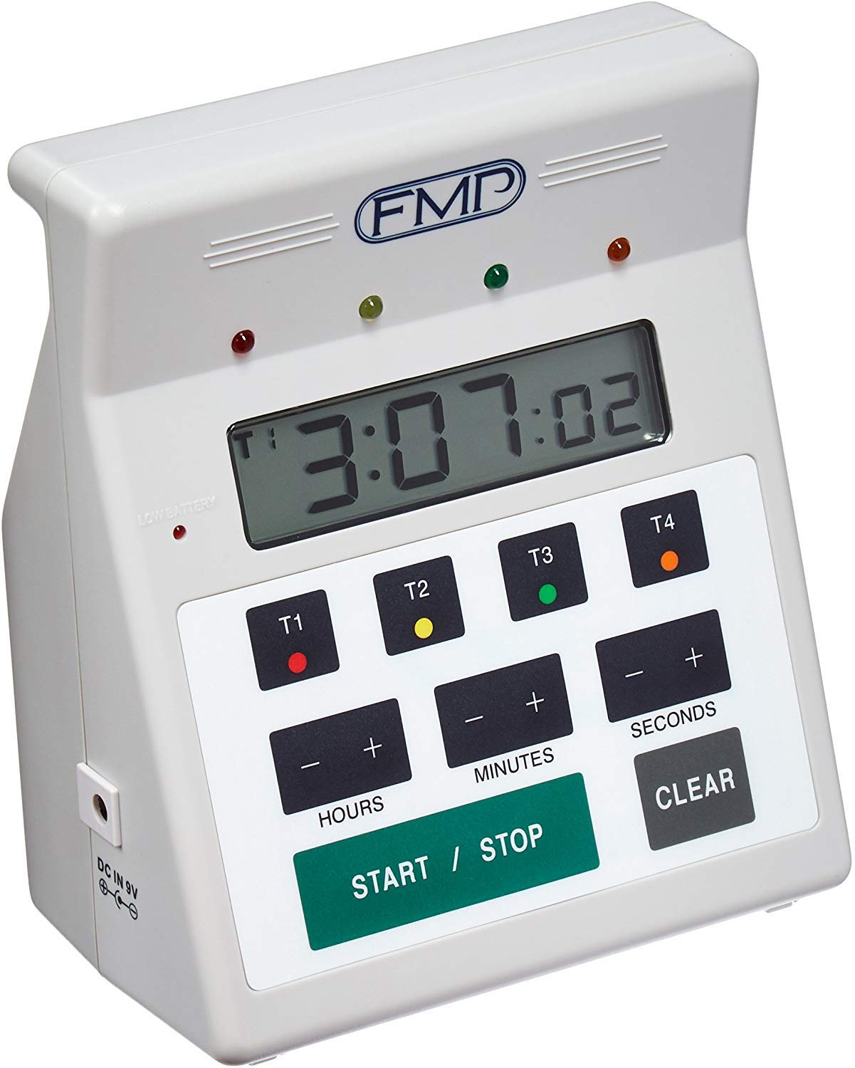 Digital 4 Channel Commercial Kitchen Countdown Timer, Water Resistant, 7-inch Height, White