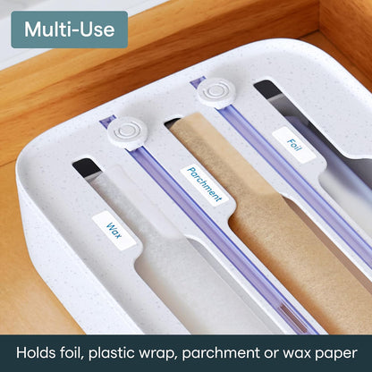 StoraRoll Food Wrap Dispenser 3-in-1, Aluminum Foil Wrap Organizer